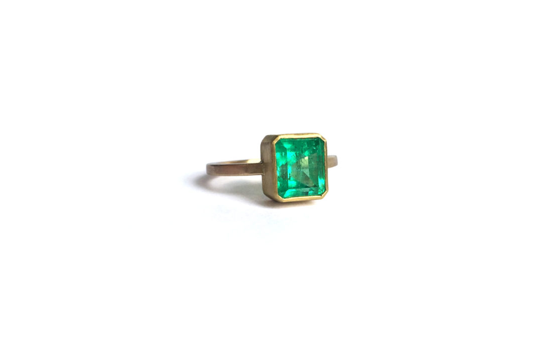 Emerald with 18k Gold