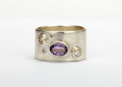 Amethyst & Diamonds with Sterling Silver