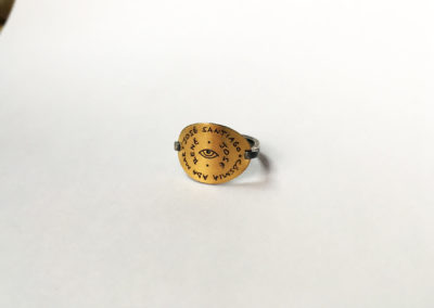 custom mothers ring oxidized silver and 22k yellow gold names of children written made in austin tx by chelsea jones-1