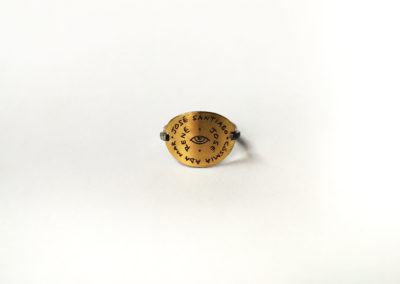 custom mothers ring oxidized silver and 22k yellow gold names of children written made in austin tx by chelsea jones-2
