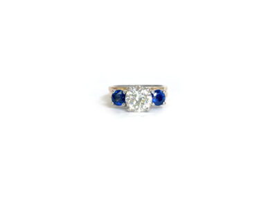 diamond and sapphire engagement ring